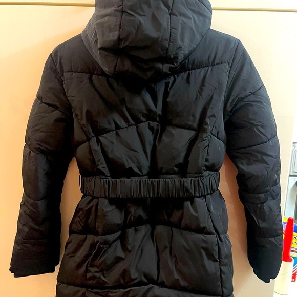 PRIMARK® Kids Girls 10- 11YRS / 146CM Coat/ Jacket Hoodie Black Belt - Picture 4 of 7